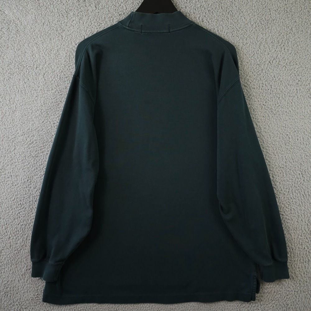 Fairway & Greene Shirt Mens Large Green Long Sleeve Mock Neck Aspetuck Valley CC - Picture 3 of 12